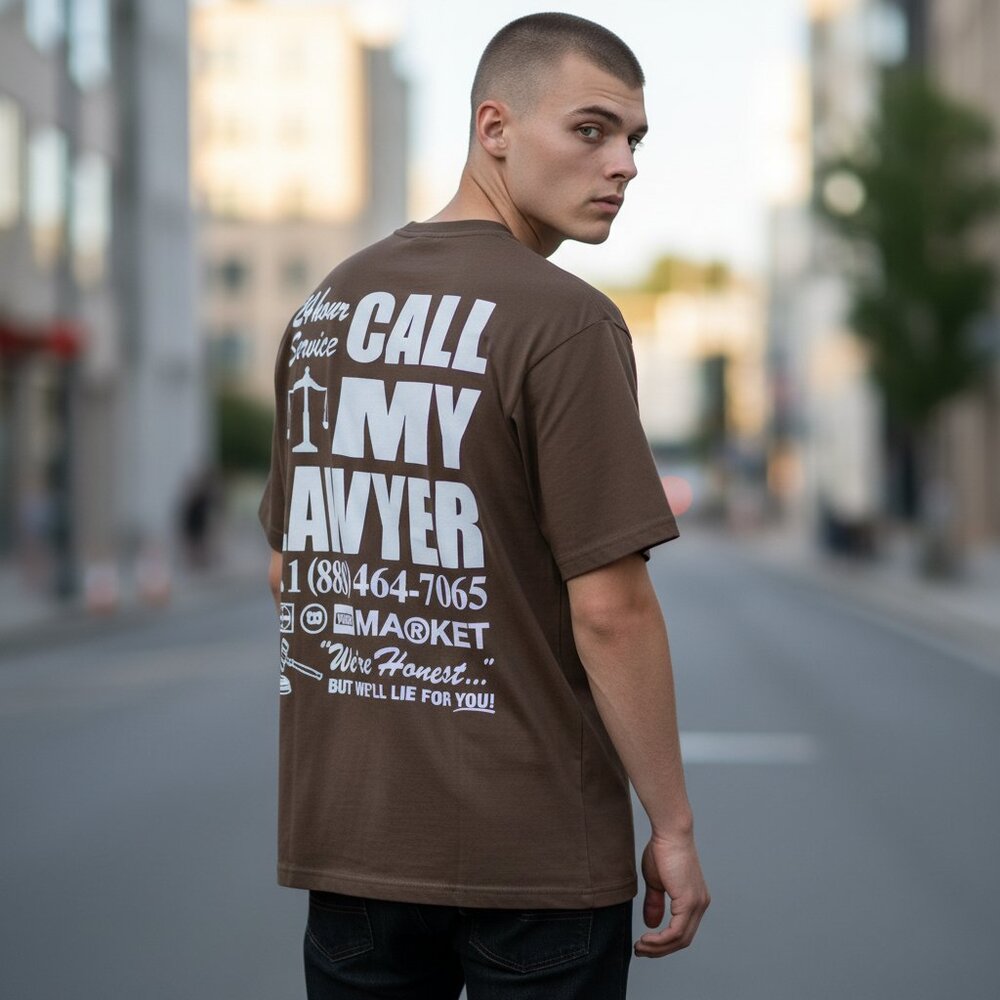 "Call My Lawyer" Short Sleeve Pocket Unisex Graphic Tee T-Shirt